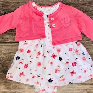 Carters dress & cardigan set